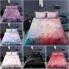 Luxury Marble Doona Duvet Cover Bedding Set Single Double Queen King Quilt Cover