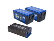 Kings 2x 12V 200Ah Deep Cycle Lithium LiFePO4 Battery + 3000W Pure Sine Wave Inverter