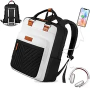 IGOLUMON Backpack for Women 15.6 Inch Laptop Backpack Waterproof Travel Backpack With USB Port Headphone Hole Work Office Business School Backpack Carry On Computer Bag College Book Bag
