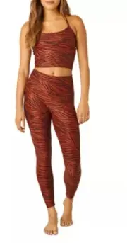 Beyond Yoga Spacedye Printed Slim Racerback Cropped Tank Top Tiger Print Size XS