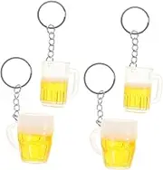 4pcs Beer Cup Keychain Pendant Realistic Beer Cup Decor for Bags Creative Backpack Charm Playful Keychain Accessory