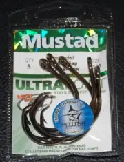 5 Mustad 39948NPBN-110 Ultra Point Size 11/0 Demon Wide Gap Circle Hooks
