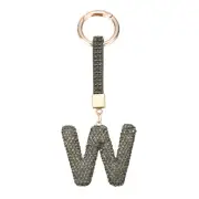 Bling Car Letter Charm, Car Rear View Mirror Charm Black Initial Letter, W