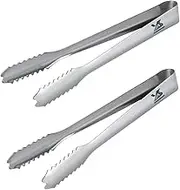 MSY BIGSUNNY Stainless Steel Ice Tongs, 7 Inch Serving Tongs, Set of 2