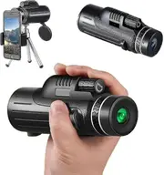 120x100 Monocular Telescope With Night Vision, Monoculars For Adults Stargazing,bak4 Portable High Powered Spotting Scopes For Bird Watching,black
