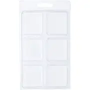 Clear Plastic Clamshell Container w/ 6 Compartments, 1.125" x 1.125" x 1"