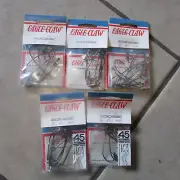 5 Packs Eagle Claw Size 4/0 Bronze Fishing Hooks - Style 45A - 8/Pack (B 34)
