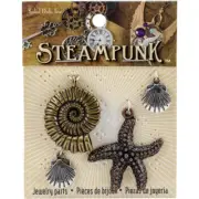 Steampunk Soli Oak Metal Accents Sealife( 4 Piece)