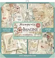 Stamperia International KFT Imagine Paper Pad 22 Sheets Double-Sided, Multicoloured, 30.5 x 30.5 (12" x 12")