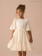 Angel & Rocket Cream Delphine Embellished Swing Dress (AN7700) | $161 - $180