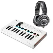 Arturia MiniLab 3 Compact MIDI Keyboard and Pad Controller with M50X Black
