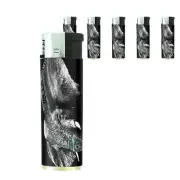 Elephant Art D43 Lighters Set of 5 Electronic Refillable Butane
