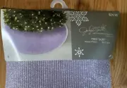 Jaclyn Smith 52" Christmas Tree Skirt Dusty Lavender/Silver New!