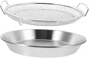 Luxshiny 1 Set Stainless Steel Fry Oil Strainer with Capacity Drying Rack and Mesh Basket Efficient Oil Filtering for Healthy Fried Foods and Vegetables Easy to Clean Kitchen Essential