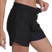 [bepopotan] Running Shorts for Women with Liner Athletic Sport Pants Lightweight Gym Workout Shorts with Pockets