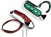 BBTISG 2 Pcs Red Green LED Boat Navigation Lights, Boat Red and Green Bow Lights 12-24V Waterproof Bow Pontoon Lights for Pontoon Boat Dinghy Kayak