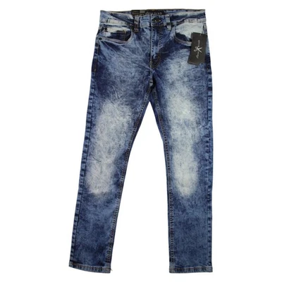Marc Ecko Jeans Mens 36x30 Blue Acid Wash Stretch Flex Skinny Fit Denim Pants