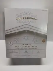 Wondershop Metal Snowflake Lights Target 90 Count Hanging Battery Op LED Timer