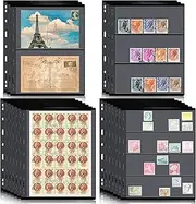 20 Sheet Stamp Pages for Stamp Album Binder 1/2/3/4 Pockets Collectors Postage Collecting Supplies Book of Stamps 9 Hole Standard Collecting Albums for Collectors Display