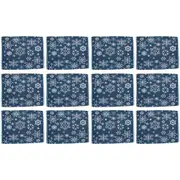 12x LVD Placemat Navy Snowflake Decorative Tableware/Serveware Kitchen Decor