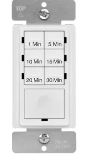 Countdown Timer Switch 1-30 Minutes Neutral Wire Required UL Listed - White