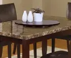 Lazy Susan Dining Table Centerpiece 21 Inch Round Turntable Wooden Espresso 21"