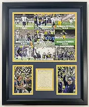 University of Michigan Wolverines Football | 2023 CFP National Champions | Framed Double Matted Photo Collages | (Perfect Season, 18"x22")