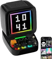 Divoom Ditoopro Retro Pixel Art Speaker with RGB Lights, App Controlled Bluetooth Computer Speaker, Cool Tech Gadget for PC Gaming Room Setup, Black