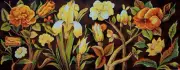 Needlepoint tapestry painted canvas - Flowers. (20"x40") Gobelin J1260