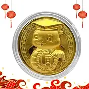 Year of The Snake Commemorative, Gold Foil Chinese Traditional, Lunar Snake Year Souvenir Coin, Lucky 2025 Collectible Commemoration for All Ages, Friends, Family