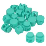 60Pcs 0.6" Dia Cord Locks Double Hole Cord Fastener Green