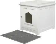 Pawz Cat Litter Box with Mat Enclosure Hidden Kitty Litter Cabinet Furniture,...