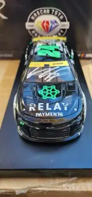 WILLIAM BYRON AUTOGRAPHED 2023 RELAY PAYMENTS CHEVY HMS 1/24TH NASCAR DIECAST