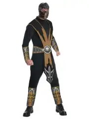 Mortal Kombat Adult Scorpion Costume And Mask Gold/Black Large