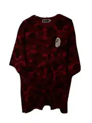 Bape a bathing ape COLOR CAMO APE HEAD RELAXED FIT TEE MENS 2XL Red 100% Origina