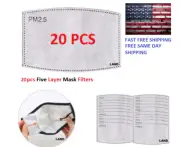 (20pcs) PM2.5 Filter 5 Layer Face Mask Filter Super Fresh Air Filter Adult