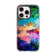 iPhone 16 Pro Clear Case MagSafe Compatible WELCOME TO UTOPIA - Colorful Magical Forest Abstract Trees Floral Nature Galaxy Flowers Rainbow Bold Whimsical Fairy Land Painting