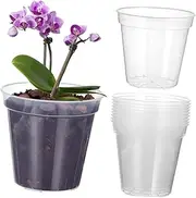 ibasenice 10 Pcs Clear Plastic Orchid Pots Durable Leak Resistant Nursery Pots with Drainage Holes for Indoor and Outdoor Use for Orchids and Flowers Gardening