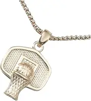 [GLSTOY] Men's Basketball Hoop Necklace Chain Charm Long Pendant Necklace for Boys Men