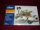 Oster 10-piece Cookware Set Multi-size ceramic with utensils, NEW