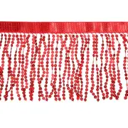 5 Yard 6 Inch Sequins Fringe Trim, Sequins Sparkling Fringe Trim (Red)