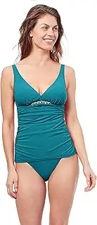 [Profile by Gottex] Women's Standard Unchain My Heart D-Cup Tankini, Dark/Teal, (40) D