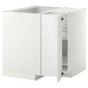 METOD corner base cabinet with carousel, white/Ringhult white, 88x88x80 cm