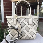 Michael Kors Leather Canvas Small Tote crossbody bag Handbag Messenger Shoulder