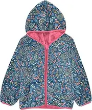[GuoChe] Sherpa Lined Toddler Hoodie Vintage Farmhouse Floral Paisley Blue Jackets For Toddler Boys Peach Toddler Boy Zip Up