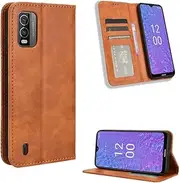 Cover Compatible with Nokia C31 4G Case,Compatible with Nokia C31 4G Case PU Leather Flip Kickstand Wallet Card Slot Magnetic Closure Brown