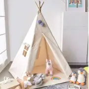 Avrsol Teepee Tent for Kids Tent Indoor - Natural Cotton Canvas Teepee Tent Kids