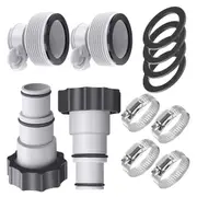 4 Pack Pool Hose Adapter 2 Type A B Conversion Connector for 1.25 to 1.5 Inch Hoses Replacement Compatible with Intex Threaded Filter Pump Accessories
