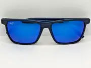 NEW Maui Jim One Way B875-03 Sunglasses Navy / Black Stripe Polarized Blue Lens