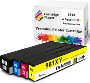 4 Pack (1BK,1C,1M,1Y) Compatible Ink for HP 981X for HP PageWide Managed P55250 P55250dw P57750 P57750dw PageWide Pro 552 552dw 577 577dw 577z